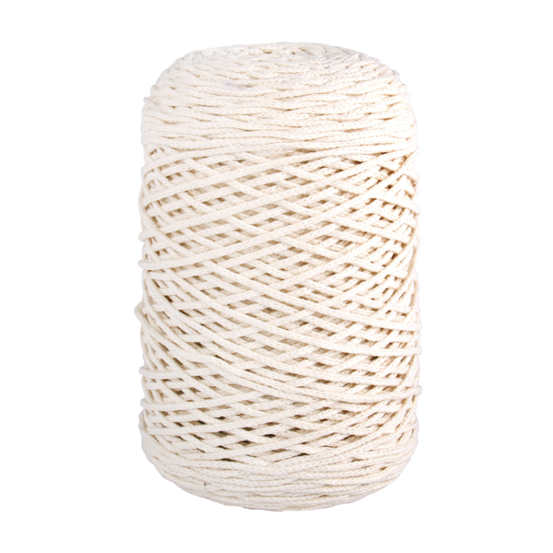Braidy Recycling-Garn - Geflochten - 2mm Ø - 250m - 250g Knäuel - Elfenbein