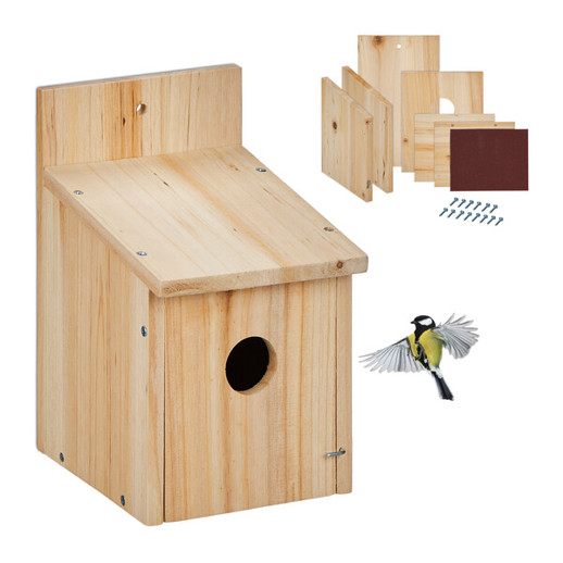 Natur Nistkasten-Bausatz – Ideal für Vögel | Maße: 14x23x18 cm
