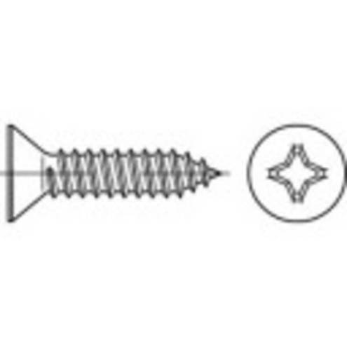 TOOLCRAFT Edelstahl Senkblechschrauben - 3.9mm x 60mm - Kreuzschlitz Phillips - DIN 7982