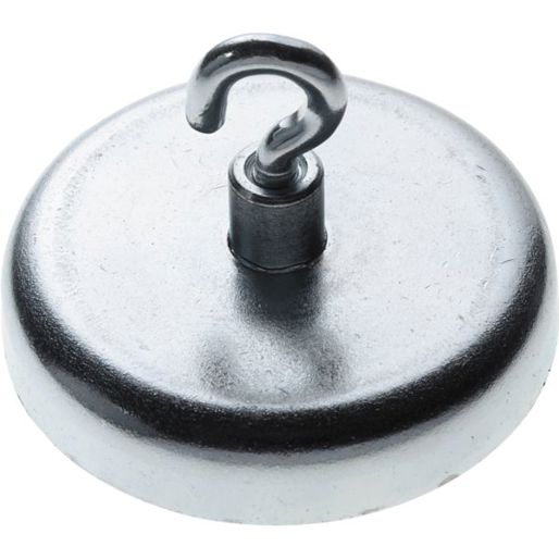Kraftmagnet mit Haken, Ø 36 mm, Haftkraft ca. 10 kg, verzinkt, 5 Stück