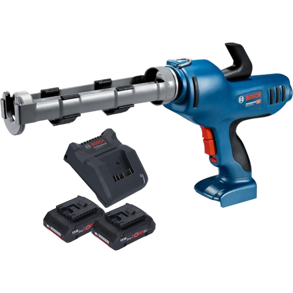 Bosch GCG 18V-310 Professional Kartuschenpresse (2x 4,0 Ah ProCORE Akku + Ladegerät)