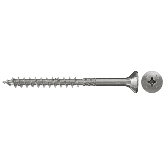 Edelstahl Kreuzschlitz-Spanplattenschraube PowerFast 6,0x90 SK PZ TG A2