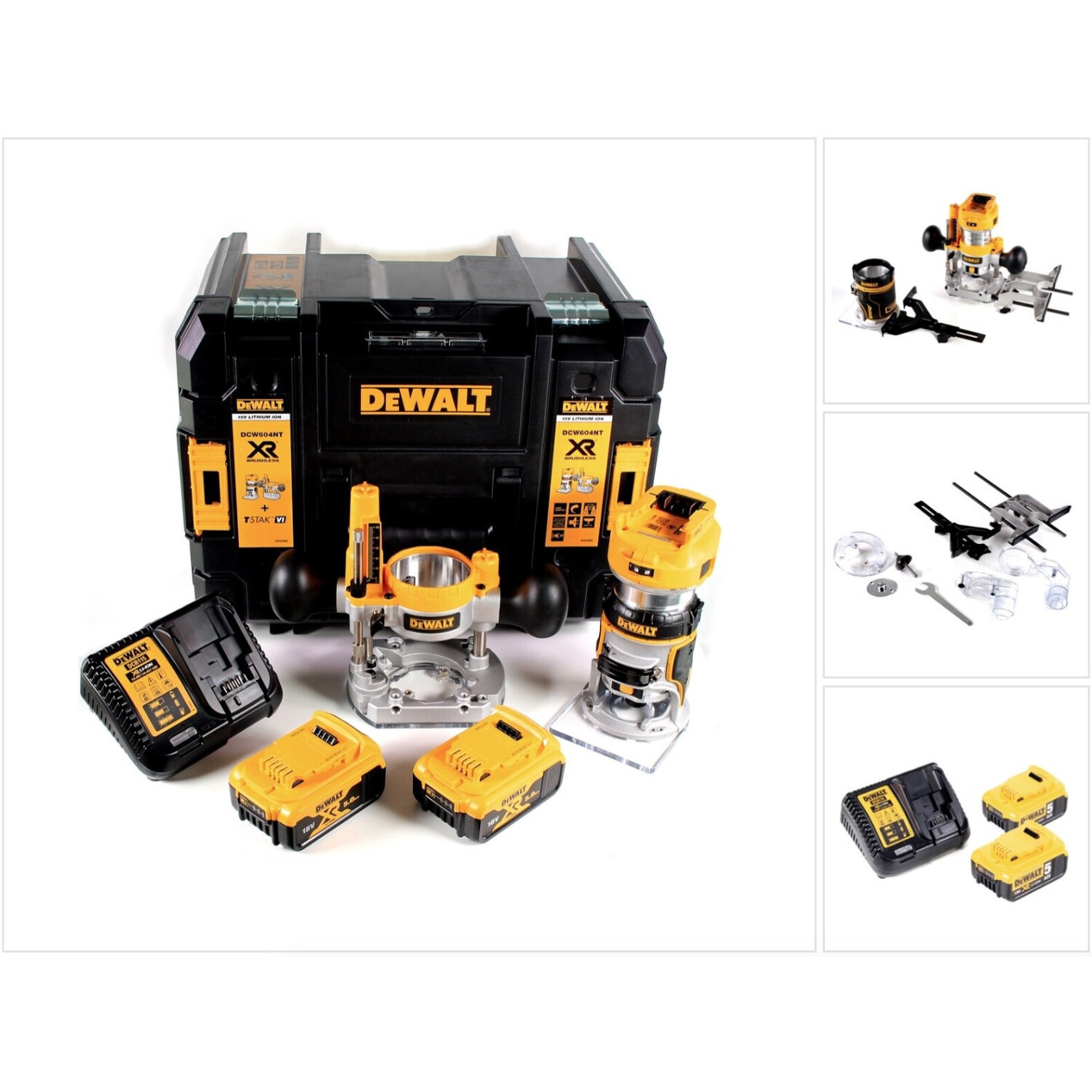 DeWalt DCW604P2 XR 18V Li-Ion Fräsmaschine mit 5,0 Ah Akku