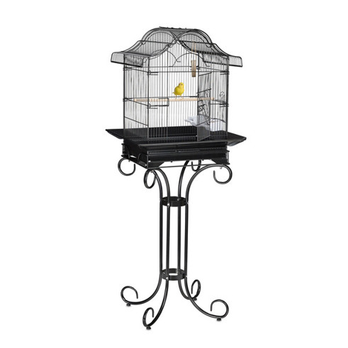 Schwarzer Vogelkäfig - (B) 55 x (H) 146,5 x (T) 50 cm