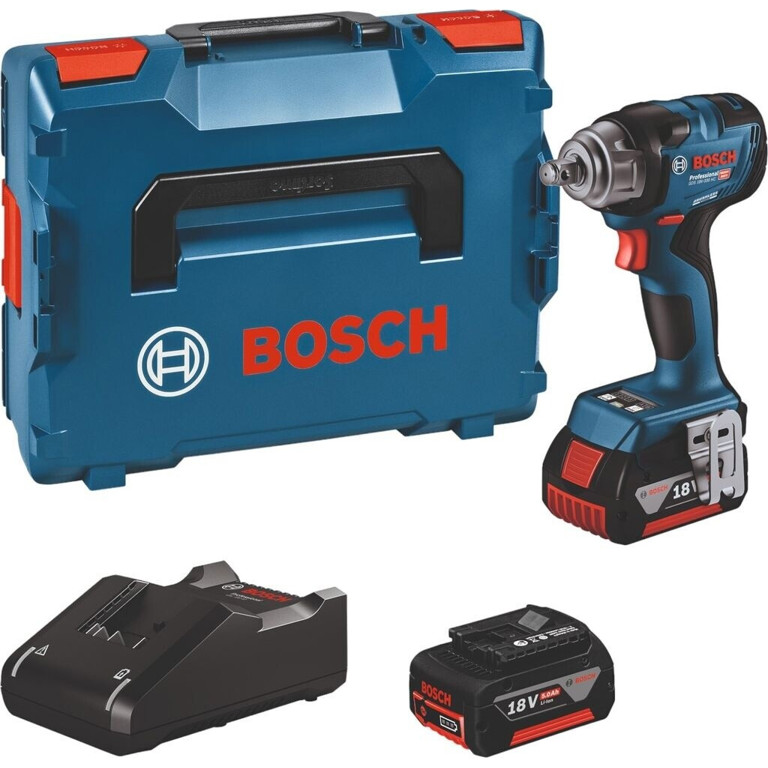 Bosch GDS 18V-330 HC - Schlagschrauber mit 2x 5Ah Akku, Ladegerät GAL18V-40 & L-Boxx 136