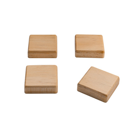 Quadratische Holz-Magnete - Beige (4 Stück) | Geeignet für bis zu 14 Blätter (A4 | 80g/m²) | 3,3 x 3,3 cm