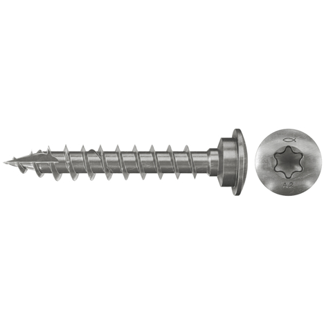 Edelstahl Pfostenschraube 7,0x40mm LZ TX VG A2 - 50 Stück