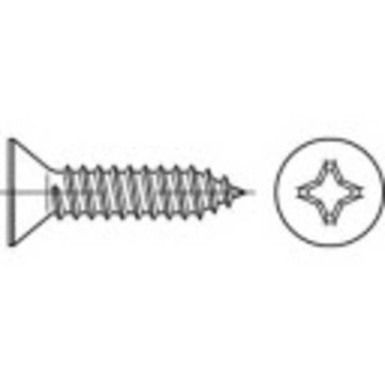 TOOLCRAFT Senkblechschrauben - 3,5mm x 38mm - Kreuzschlitz Phillips - DIN 7982 - Edelstahl A2