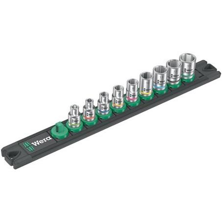 9-teiliges Steckschlüsseleinsatzset mit Antriebs-4-kant (1/4 Zoll) und Magnetleiste