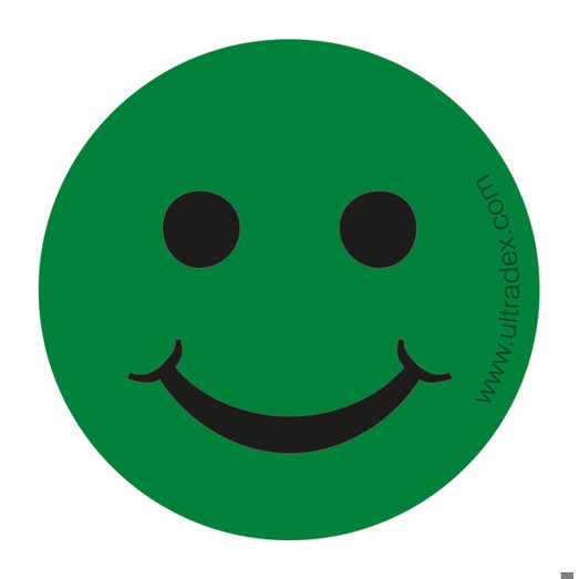 Smiley Magnetsymbol Ø50mm, Grün, fröhlich, 5 Stück