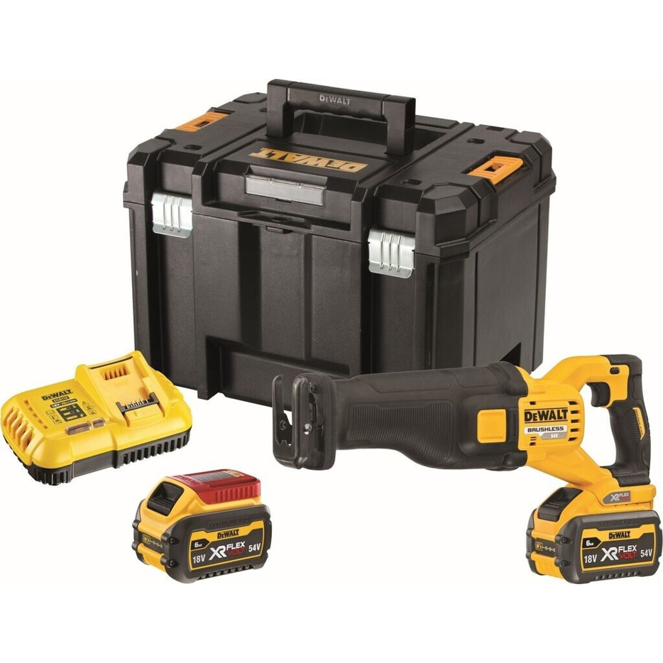 DeWalt DCS389T2-QW Stichsägen-Set mit 2x 6,0Ah Akkus & Ladegerät TSTAK VI
