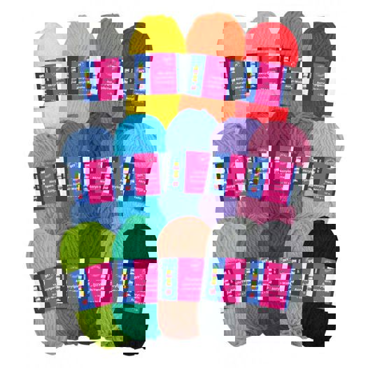Premium Acryl-Wolle-Set - 14 Farben (50g/50m pro Farbe) - Ideal für Strickprojekte