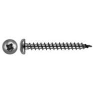 Edelstahl Kreuzschlitz Spanplattenschraube L-9068 A2 - 4,5 x 25/25 mm, Vollgewinde, Halbrundkopf, Z-2
