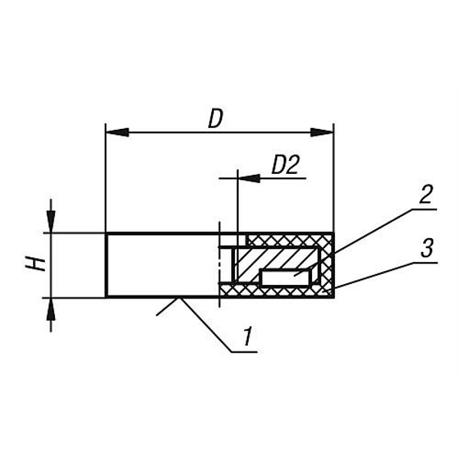48009112-04 NORELEM Flachgreifer mit Innengew. aus NEODYM | mit Gummimantel