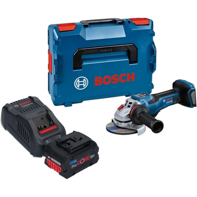 Bosch GWS 18V-15 PSC Winkelschleifer mit ProCORE 8,0 Ah Akku, Ladegerät und L-Boxx