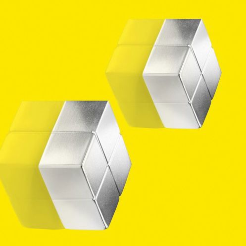 Extra starke Magnete im Cube-Design, silber, 2x1x2 cm, für Glas-Magnettafeln/Whiteboards, 2 Stück