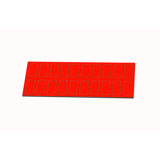 Magnetische Rechteck Symbole 19x9mm - 05 rot - Packung mit 20 Stück