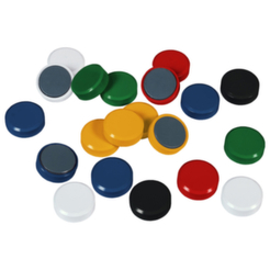 Kraftmagnet Scheibenmagnet 10x30mm - ABS, farblich sortiert, Haftkraft 0,6 kg