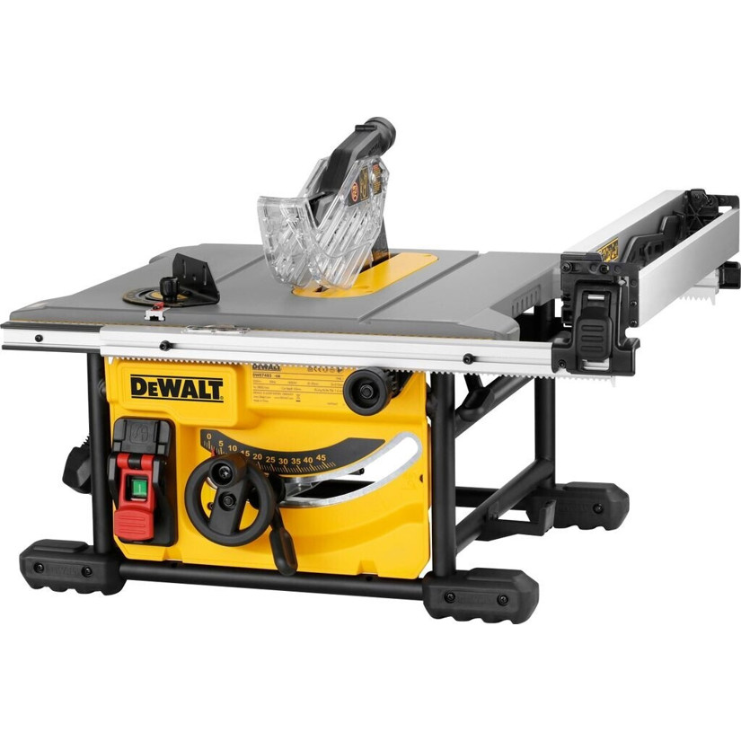 DeWalt DWE7485-QS 10" Kompakte Tischkreissäge mit mobilitätsfreundlichem Design