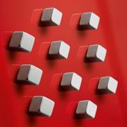 SuperDym-Magnete | Cube-Design | silber | 10x10x10 mm | 10 Stück