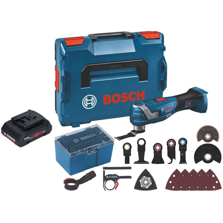 Bosch GOP 18V-34 Multifunktionswerkzeug Set - 1x 4Ah Akku + L-Boxx