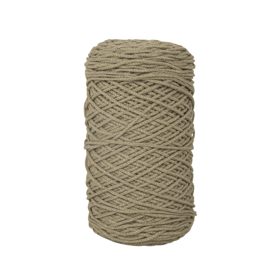 Braidy Recycling Garn - Geflochtenes Makramee-Garn | 2mm Ø | 250m | 250g Knäuel | Schilf