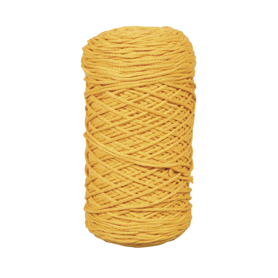 Braidy Recycling Garn – Geflochtenes Makramee-Garn | 2mm Ø | 250m | 250g Knäuel | Honiggelb