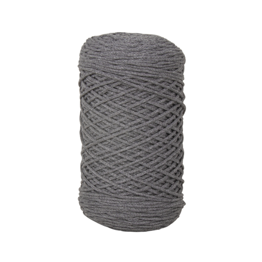 Braidy Recycling Garn – Geflochtenes Makramee-Garn, 2mm Ø, ca. 250m, Knäuel 250g, Steingrau