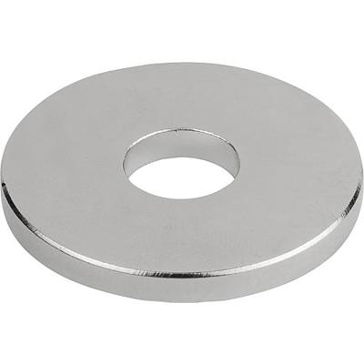 Ringmagnet | Form B | Neodym Magnet vernickelt | D1=15mm | D=48mm