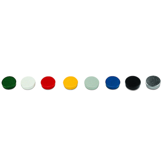 Bi-Office Rundmagnete | 30 mm Durchmesser | Farblich Sortiert | 10 Stück Packung