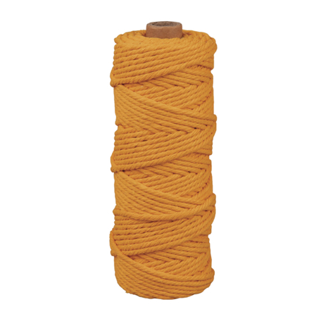 Makramee Garn - 3mm Ø - 210g - 70m Rolle - Honiggelb