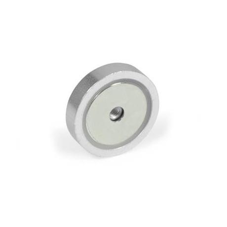 Neodym Haltemagnete mit Innengewinde - Stahl (GN 50.5-ND-75)