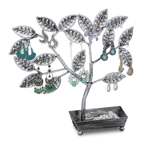Schmuckbaum Relaxdays 10033023 - Schwarz/Silber