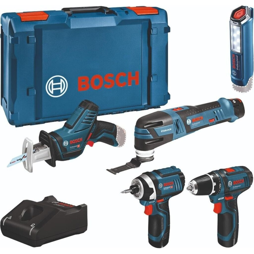 Bosch Maschinen-Set 0615990N1D - 3 x 2,0 Ah Akkus mit Ladegerät + L-Boxx