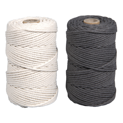 Makramee Garn Set - 2,2mm Ø - 2x ca. 200g - 2 Spulen à 70m - Schiefergrau
